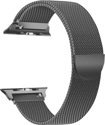 TINGTONG Stainless Steel 42mm/44mm Milanese Band with Magnetic Closure Space Grey Chain Smart Watch Strap(Grey)