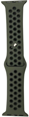 Slugabed Soft Silicone Sport 38mm/40mm Green and Black Air Hole Smart Watch Strap(Green, Black)