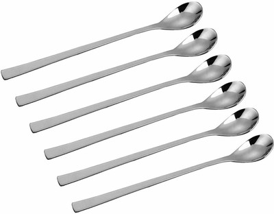 T-KA108 6 Pics Long Handle Spoon Code.22 Disposable Stainless Steel Ice-cream Spoon Set(Pack of 6)