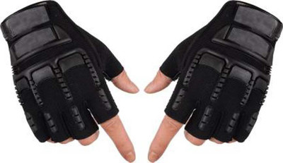 Alyan BREATHABLE FABRIC RIDING GLOVES FOR RIDERS,BIKERS Riding Gloves(Black)