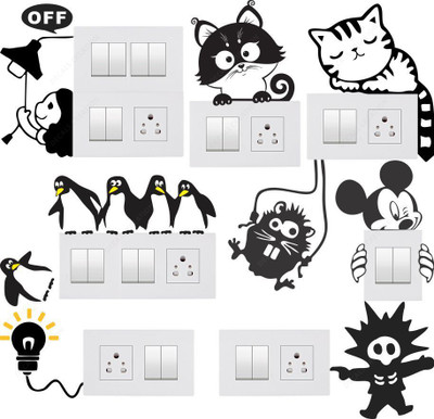 Decals Sticker 45 cm New Light Switch Removable Sticker(Pack of 6)