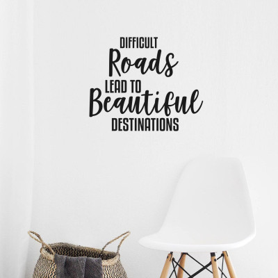 LYOMAN 59 cm Difficultroads Self Adhesive Sticker(Pack of 1)