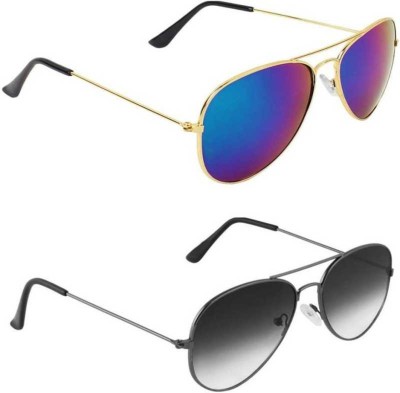 Online Mantra Aviator Sunglasses(For Men & Women, Blue, Black)