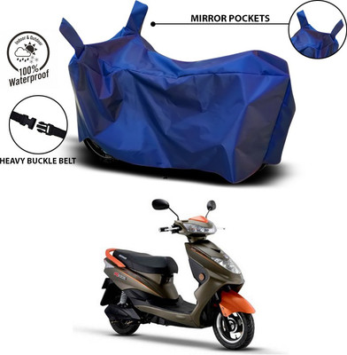 SEBONGO Waterproof Two Wheeler Cover for Okinawa(Ridge, Blue)
