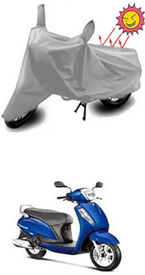Auto Age Two Wheeler Cover for Suzuki(Silver)