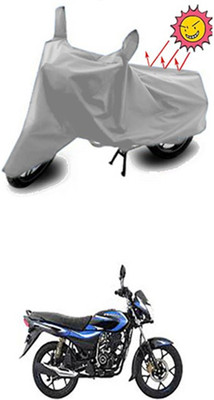 Auto Age Two Wheeler Cover for Bajaj(Platina 100 DTS-i, Silver)