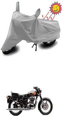 Auto Age Two Wheeler Cover for Royal Enfield(500, Silver)