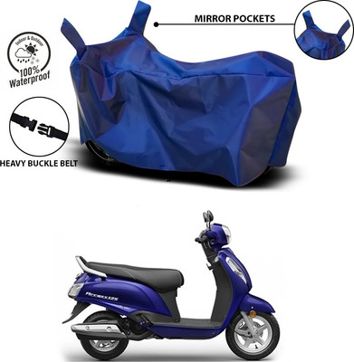 SEBONGO Waterproof Two Wheeler Cover for Suzuki(New Access 125, Blue)