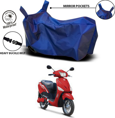 SEBONGO Waterproof Two Wheeler Cover for Hero(Electric Optima, Blue)