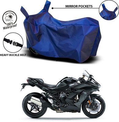 ANTHUB Waterproof Two Wheeler Cover for Kawasaki(Ninja H2, Blue)