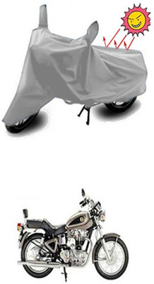 Auto Age Two Wheeler Cover for Royal Enfield(Silver)