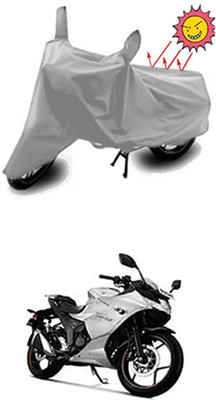 Auto Age Two Wheeler Cover for Suzuki(Gixxer SF, Silver)