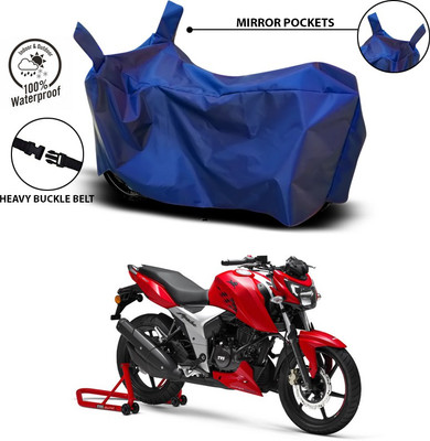 ANTHUB Waterproof Two Wheeler Cover for TVS(Apache RTR 200 4V, Blue)