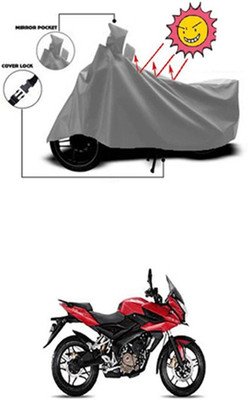 Auto Age Two Wheeler Cover for Bajaj(Pulsar AS 150, Grey)