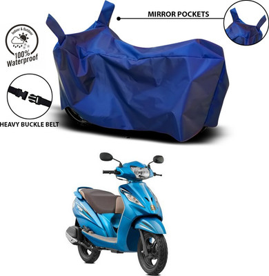 SEBONGO Waterproof Two Wheeler Cover for TVS(Wego, Blue)