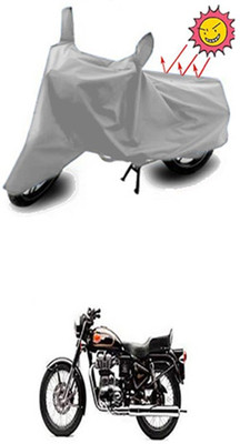 Auto Age Two Wheeler Cover for Royal Enfield(Silver)