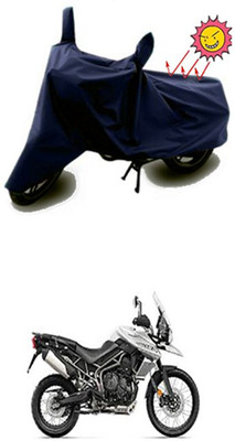 Auto Age Two Wheeler Cover for Triumph(Tiger 800 XCA, Blue)
