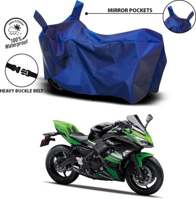 SEBONGO Waterproof Two Wheeler Cover for Kawasaki(Ninja 650, Blue)