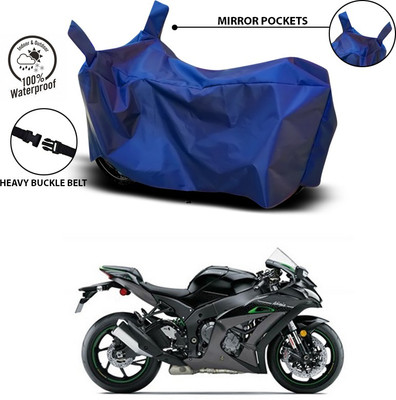 ANTHUB Waterproof Two Wheeler Cover for Kawasaki(Ninja ZX 10R, Blue)