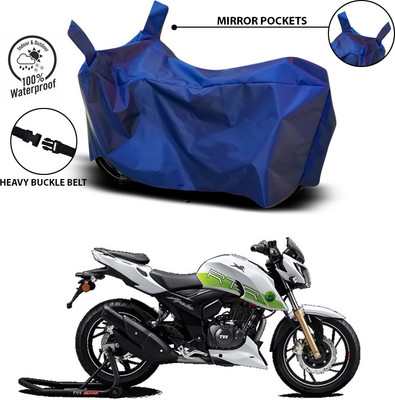 ANTHUB Waterproof Two Wheeler Cover for TVS(Apache RTR 200 4V, Blue)