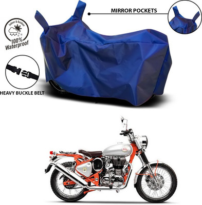 SEBONGO Waterproof Two Wheeler Cover for Royal Enfield(Bullet Trials 350, Blue)