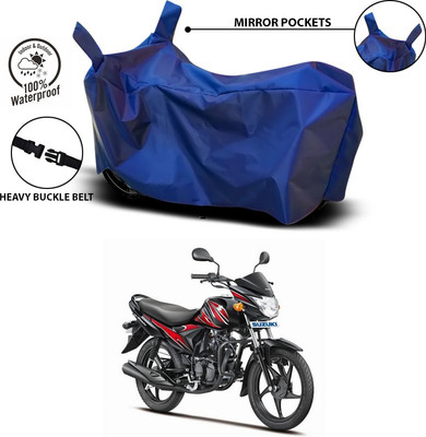 ANTHUB Waterproof Two Wheeler Cover for Suzuki(Hayate, Blue)
