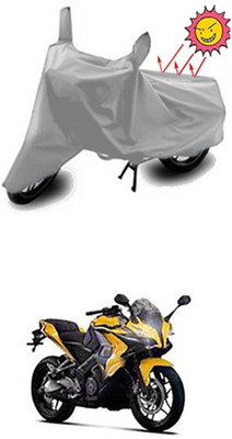 Auto Age Two Wheeler Cover for Bajaj(Silver)