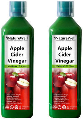 Naturewell Raw Apple Cider Vinegar with mother 500 ml Vinegar (500ML X 2 HR) Ultra Vinegar(2 x 500 ml)