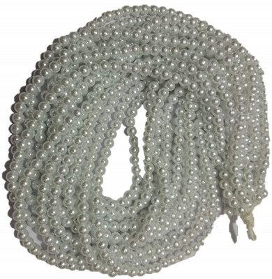 PUSHPA CREATION Pack of 1200 beads 5 mm White Pearl Bead Moti Balls Craft Material for Artificial Jewellery Making Beading Scrap Booking Craftworks and Decorations