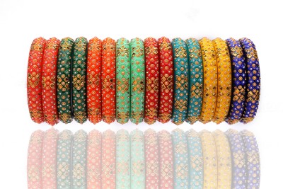 AabhayaArts Resin, Plastic Beads, Crystal, Topaz, Zircon Bangle Set(Pack of 16)