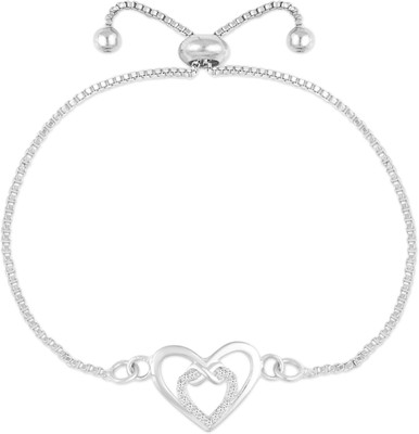 VSHINE FASHION JEWELLERY Alloy, Brass Cubic Zirconia Rhodium Bracelet