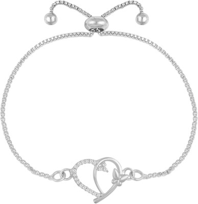 VSHINE FASHION JEWELLERY Alloy, Brass Cubic Zirconia Rhodium Bracelet