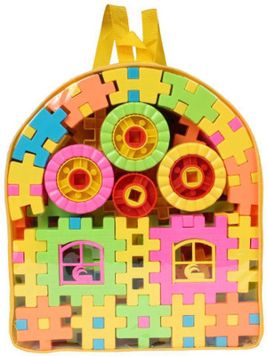 Planet of Toys Educational Learning Building Block in the Bag Set of 118 Pcs For Kids, Children Yellow Planet of Toys Building and Blocks Toys