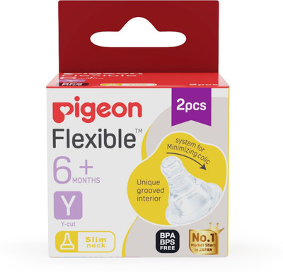Pigeon PERISTALTIC NIPPLE Y- 2 PCS Fast Flow Nipple(Pack of 2 Nipples)