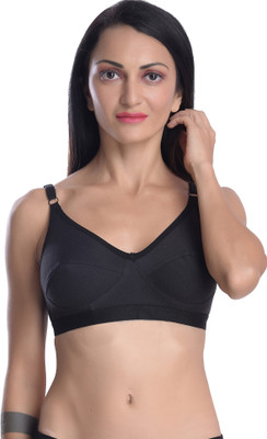 FIMS Women Full Coverage Non Padded Bra(Black)