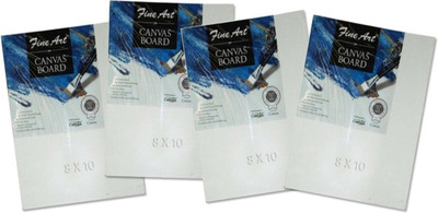 Pidilite langton Prestige Cotton Medium Grain Acrylic Primed Board (Set of 4)(White)