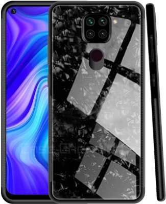 CASE CREATION Back Cover for Xiaomi Redmi Note 9 Elegant Marble Case cover Mirror Finish Dual Protection(Black, Grip Case, Pack of: 1)