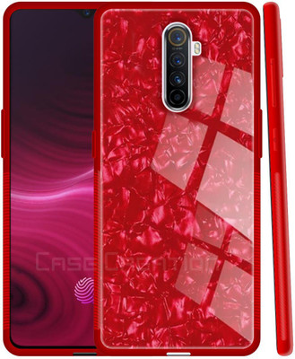 CASE CREATION Back Cover for Realme X2 Pro Marble Case Marble Glass Case Cover Best Smart feature cases(Red, 3D Case, Pack of: 1)