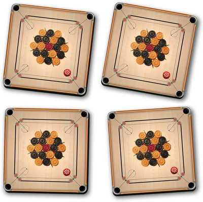 Ashvah Square Wood Coaster Set(Pack of 4)