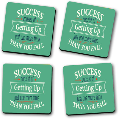Ashvah Square Wood Coaster Set(Pack of 4)