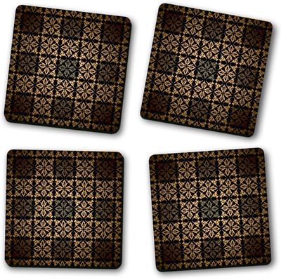 Ashvah Square Wood Coaster Set(Pack of 4)