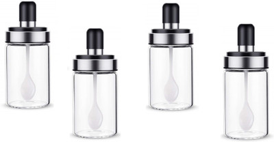 DULARIYA Glass Pickle Jar  - 250 ml(Pack of 4, Clear)