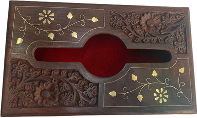 Jk Handicrafts 1 Compartments WOOD tissue Dispenser(Brown)