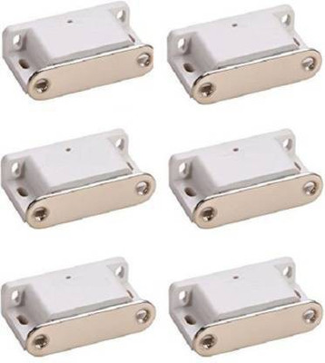 NRT Steel & Plastic Door Catcher - Pack of 6 Door Mounted Door Stopper(White)