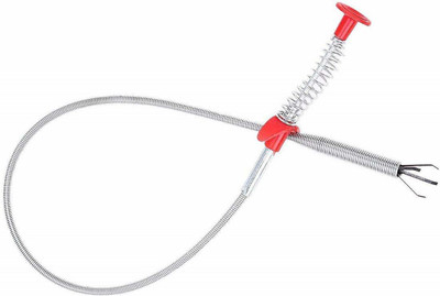 Anadaya Enterprise Stainess Steel Flexible Bending Sink Bathroom Washbasin Drainage Pipe Chock Hair Dirt Remover Opener Cleaner Cleaning Rod Wire Spring Plunger Drain Opener (100 g) Crystal Drain Opener(1 L)