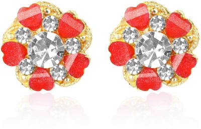 VFI SJ-ER-505 AD Red White Tops earring Brass Stud Earring