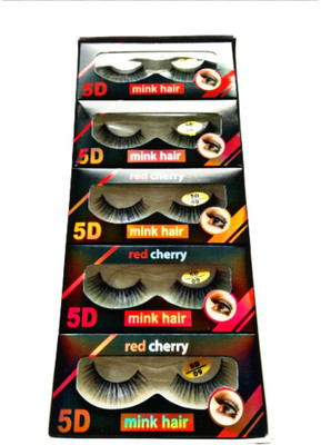 Three Elements Black artificial fake HD 5d natural look eyelashes(Pack of 5)