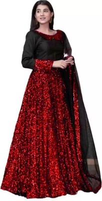 sat shree fab Anarkali Gown(Red)