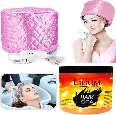 LILIUM Hair Care Thermal Head Spa Cap Treatment with Hair Spa 500ML(500 ml)