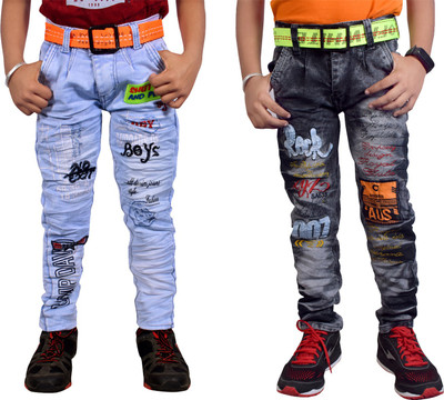 LAHSUAK Regular Boys Black, Light Blue Jeans(Pack of 2)